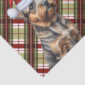 Red Green Holiday Plaid Christmas Border Terrier Tissuepapier (Detail)
