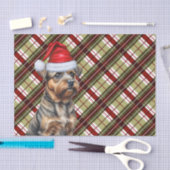 Red Green Holiday Plaid Christmas Border Terrier Tissuepapier (Craft)