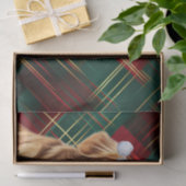 Red Green Holiday Plaid Christmas Golden Retriever Tissuepapier (Geschenk)