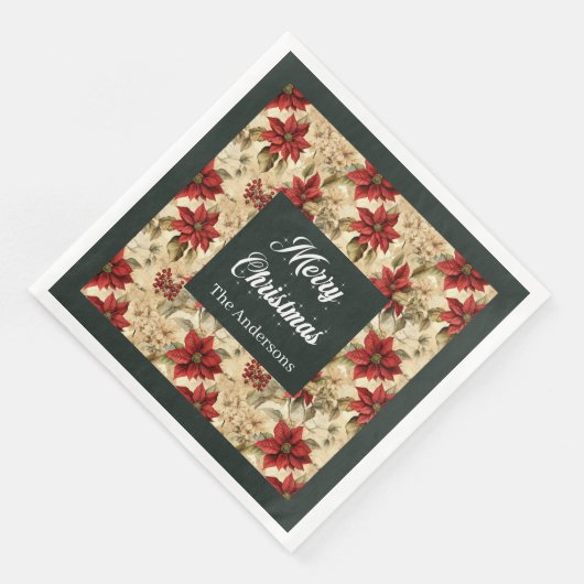 Red Green Holiday Servetten  Bloemontwerp (Hoek)