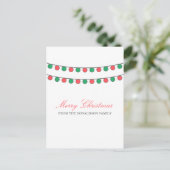 Red Green Holiday String of Lights Briefkaart (Staand voorkant)