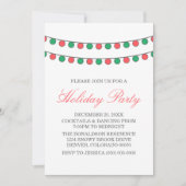 Red Green Holiday String of Lights Party nodigt ui Kaart (Voorkant)