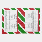Red Green Holiday Stripe Custom Family Recipe Theedoek (Horizontaal)