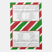 Red Green Holiday Stripe Custom Family Recipe Theedoek (Verticaal)