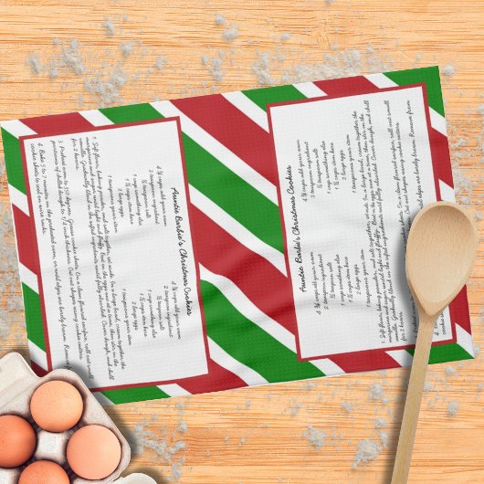 Red Green Holiday Stripe Custom Family Recipe Theedoek