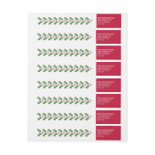 Red Green Holly Christmas Wraparound Adreslabel (Vel)