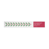 Red Green Holly Christmas Wraparound Adreslabel (Individueel)