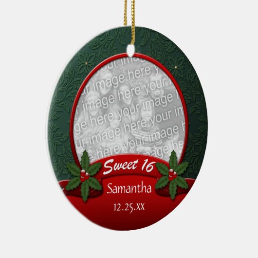 Red Green Holly Kerstmis 16 Ornament (Rechts)