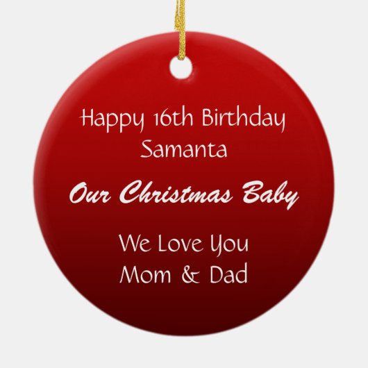 Red Green Holly Kerstmis 16 Ornament (Achterkant)