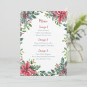 Red Green Holly Poinsettias kersthuwelijk Menu (Staand voorkant)