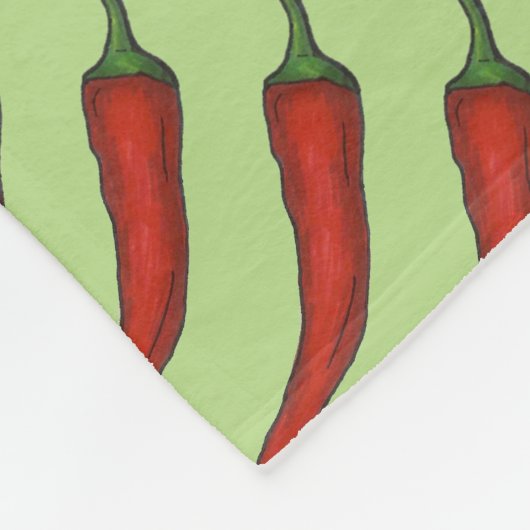 Red Green Hot Chili Chili Pepper Vegetable Foodie Fleece Deken (Hoek)