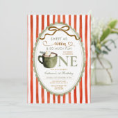 Red Green Hot Cocoa 1st birthday Gingham Kaart (Staand voorkant)