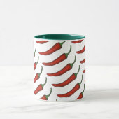Red Green Hot Spicy Chili Pepper Foodie Mok (Midden)