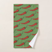 Red Green Hot Spicy Chili Pepper Vegetable Bad Handdoek (Handdoek)