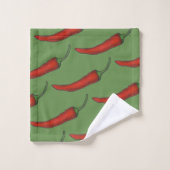 Red Green Hot Spicy Chili Pepper Vegetable Bad Handdoek (Wasdoekje)