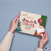 Red & Green Illustrated Merry Christmas Flat Feestdagenkaart