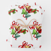 Red Green Jingle Bells Inpakpapier Vel (In situ)