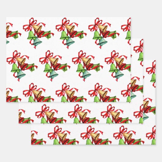 Red Green Jingle Bells Inpakpapier Vel (Set)