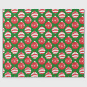 Red Green Jingle Bells kerst Cadeaupapier (Vlak)