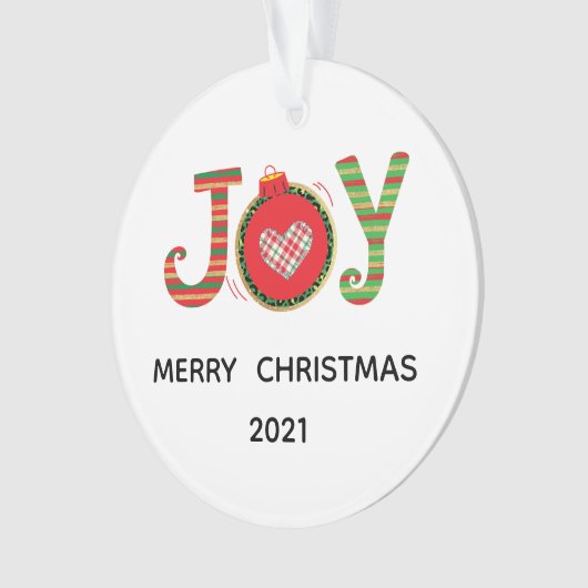 Red Green Joy kerstfeestdag Ornament (voorkant)