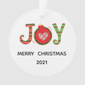 Red Green Joy kerstfeestdag Ornament (voorkant)