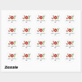 Red Green Joy kerstfeestdag Ronde Sticker (Vel)