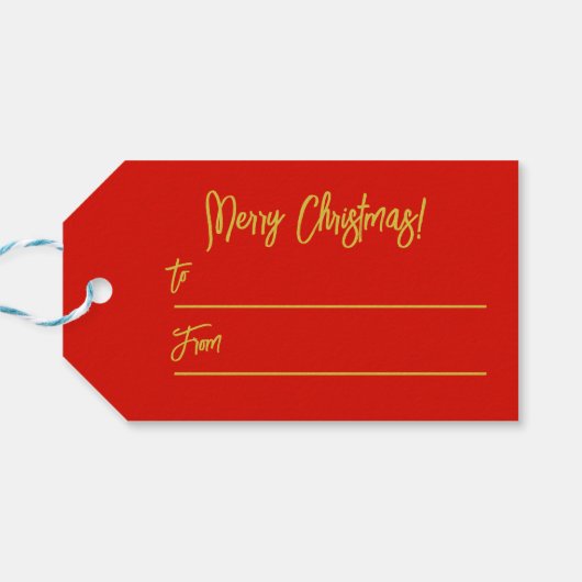 Red Green Joyoux Noel Cadeaulabel (Achterkant Horizontaal)