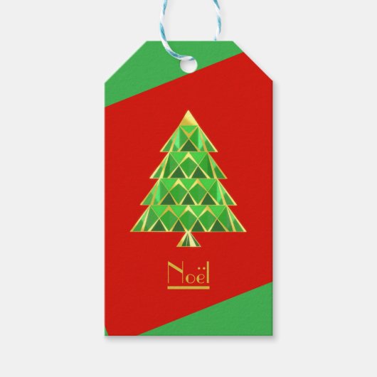 Red Green Joyoux Noel Cadeaulabel (Voorkant)