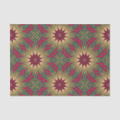 Red Green Kaleidoscope Geometric Floral Pattern Tissuepapier (Voorkant)