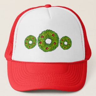Red Green Kerstkoekje Holly Berry Wreath Xmas Trucker Pet