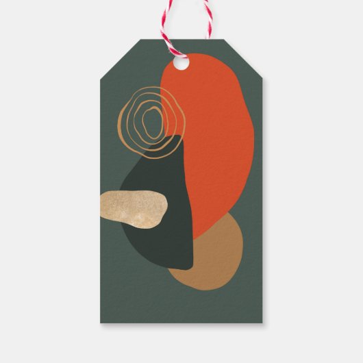 Red Green Kerstmis Abstracte Aangepaste Naam van d Cadeaulabel (Achterkant)