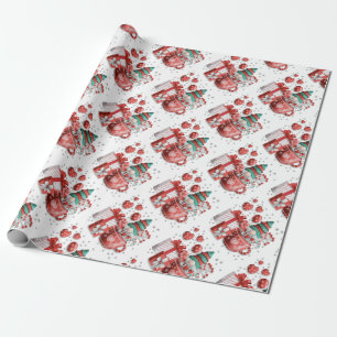 Red Green Kerstmis Gnome Teacup Hearts Gifts Star Cadeaupapier