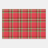 Red Green Kerstmis Pset Tartan Patroon Inpakpapier Vel (Voorkant)