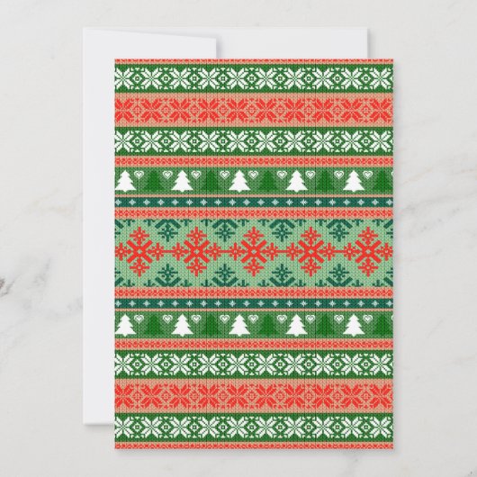 Red Green Kerstmis Ugly Sweater Corporate Party  Kaart (Achterkant)