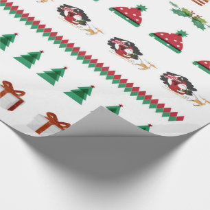 Red Green KerstTreee Holiday Santa Reindeer Cadeaupapier