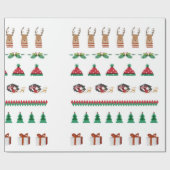 Red Green KerstTreee Holiday Santa Reindeer Cadeaupapier (Vlak)