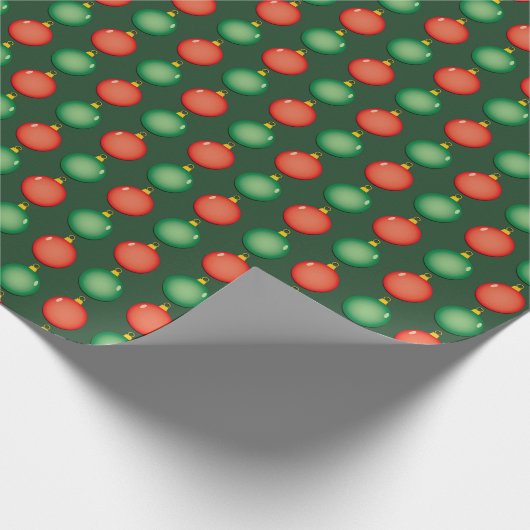 Red Green Kerstval blaast feestelijke feestdagen Cadeaupapier (Hoek)
