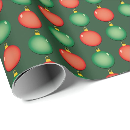 Red Green Kerstval blaast feestelijke feestdagen Cadeaupapier (Rol Hoek)