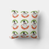 Red Green KerstWhite Snowman Kussen (Voorkant)