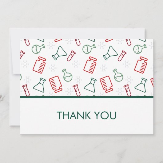 Red Green Laboratory Science Business Logo Bedankkaart (Voorkant)