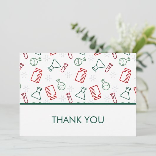 Red Green Laboratory Science Business Logo Bedankkaart (Staand voorkant)