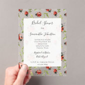Red Green Leaves Ladybugs Bridal Shower Acryl Uitnodigingen (Insitu (Draagbaar))