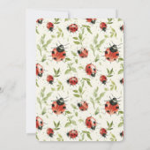 Red Green Leaves Ladybugs Bridal Shower Kaart (Achterkant)