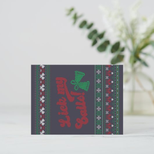 Red Green Lick My Balls Ugly kerst Briefkaart (Staand voorkant)
