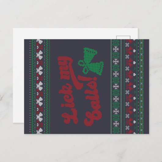 Red Green Lick My Balls Ugly kerst Briefkaart (Voorkant / Achterkant)