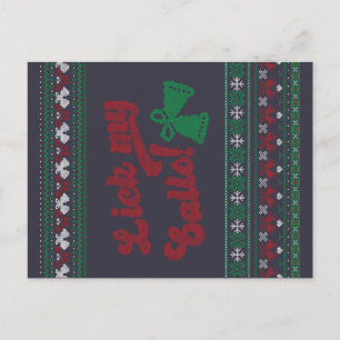Red Green Lick My Balls Ugly kerst Briefkaart