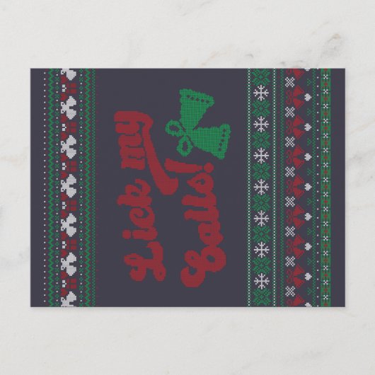 Red Green Lick My Balls Ugly kerst Briefkaart (Voorkant)