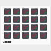 Red Green Lick My Balls Ugly kerst Vierkante Sticker (Vel)