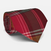 Red Green Madras Gold Swirl Hearts Stropdas (Opgerold)