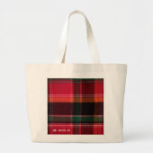 Red Green Madras Pset Grote Tote Bag (Voorkant)